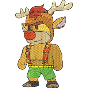 Jacked Rudolph Stumble Guys Free Machine Embroidery Design