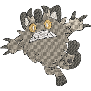 Galarian Meowth Pokemon Free Machine Embroidery Design